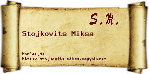 Stojkovits Miksa névjegykártya